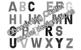 Concerning Crafter model designations